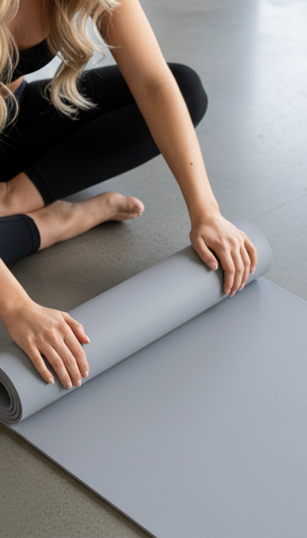 szara mata do jogi fit.me – detal powierzchni