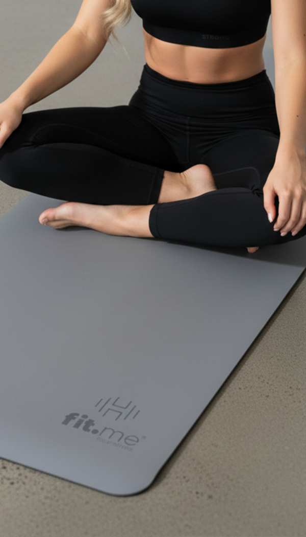 mata do jogi fit.me Balance Grey szara podczas ćwiczeń