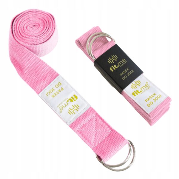 Pasek do Jogi Bawełniany Różowy 180 cm
