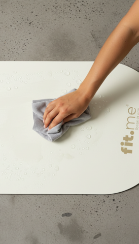 fit.me Premium Oval Yoga Mat – White PU 0.4 cm