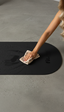 fit.me Premium Oval Yoga Mat – Black PU 0.4 cm