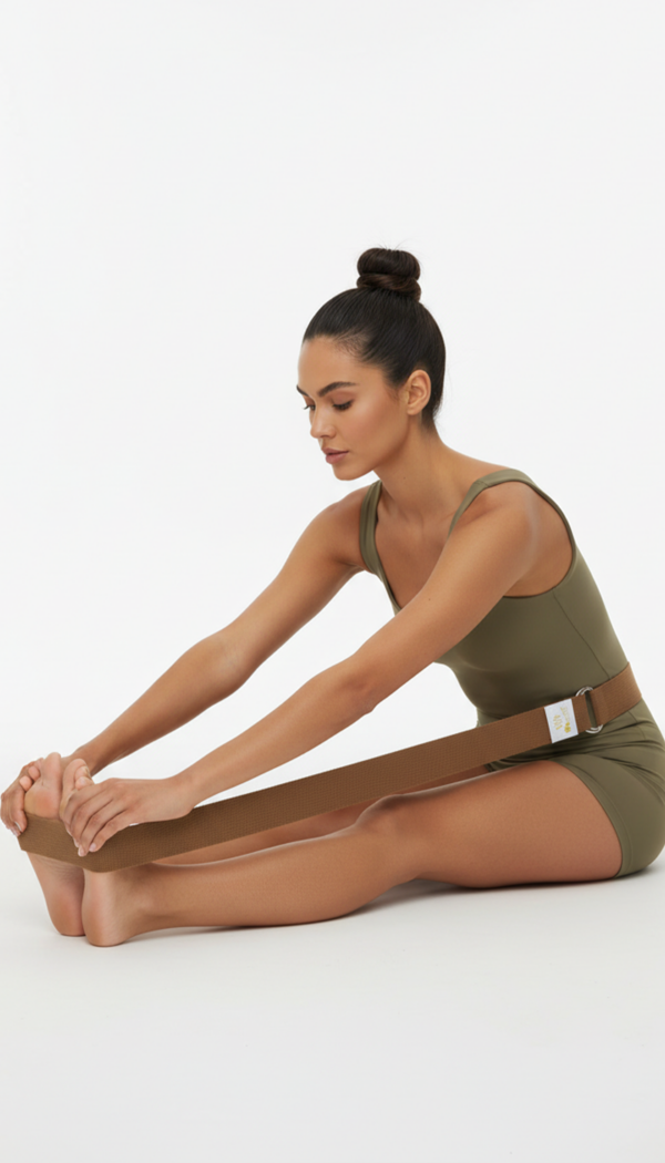 brązowy pasek do jogi fit.me – widok całości