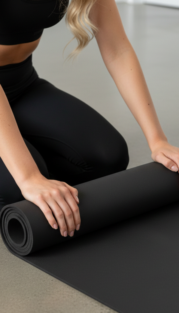 mata do jogi kauczukowa czarna fit.me – zbliżenie